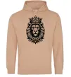 Жіноча толстовка (худі) Лев з короною Пісочний фото