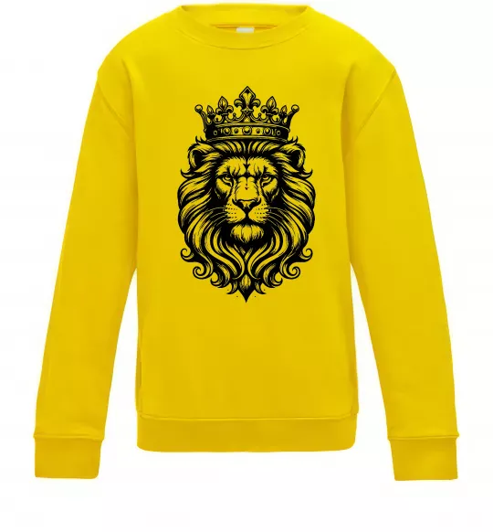 Дитячий світшот Лев з короною Сонячно жовтий фото