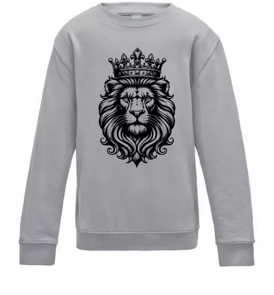 Дитячий світшот Лев з короною Сірий меланж фото