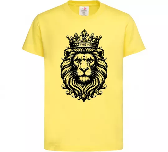 Дитяча футболка Лев з короною Лимонний фото