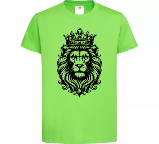 Дитяча футболка Лев з короною Лаймовий фото