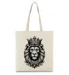 Эко-сумка Лев з короною Бежевый фото