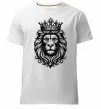 Мужская премиум футболка Лев з короною Белый фото