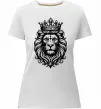Женская премиум футболка Лев з короною Белый фото