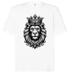 Футболка Оверсайз Лев з короною Белый фото