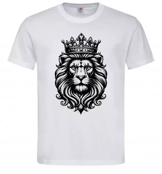 Мужская футболка Лев з короною Белый фото