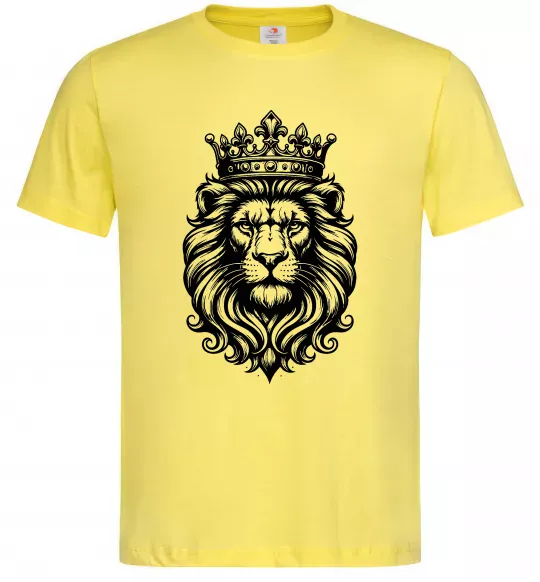 Мужская футболка Лев з короною Лимонный фото