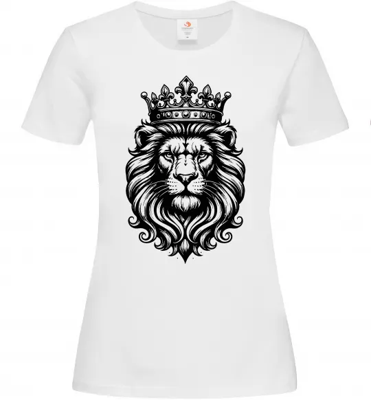 Жіноча футболка Лев з короною Білий фото