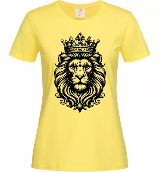 Жіноча футболка Лев з короною Лимонний фото