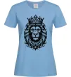 Жіноча футболка Лев з короною Блакитний фото