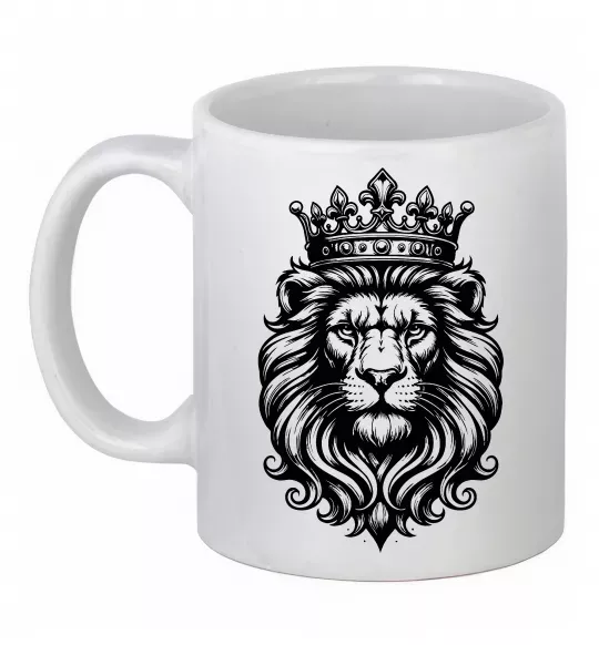 Чашка керамическая Лев з короною Белый фото