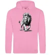 Мужская толстовка (худи) Лев ескіз Розовый фото