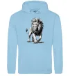 Мужская толстовка (худи) Лев ескіз Голубой фото