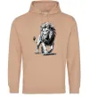 Женская толстовка (худи) Лев ескіз Песочный фото