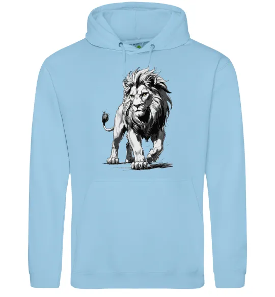 Женская толстовка (худи) Лев ескіз Голубой фото