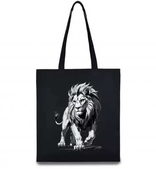 Еко-сумка Лев ескіз Чорний фото