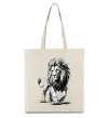Еко-сумка Лев ескіз Бежевий фото