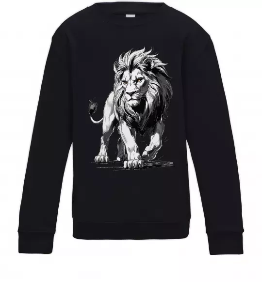 Детский Свитшот Лев ескіз Черный фото