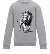 Детский Свитшот Лев ескіз Серый меланж фото