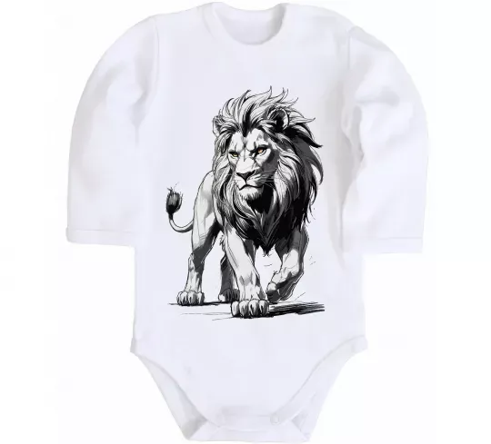 Детский боди Лев ескіз Белый фото