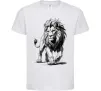 Детская футболка Лев ескіз Белый фото