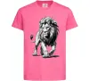 Детская футболка Лев ескіз Ярко-розовый фото