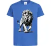 Детская футболка Лев ескіз Ярко-синий фото