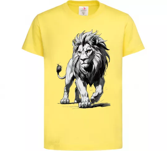 Детская футболка Лев ескіз Лимонный фото