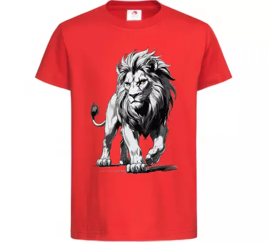 Детская футболка Лев ескіз Красный фото