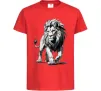 Детская футболка Лев ескіз Красный фото