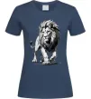 Жіноча футболка Лев ескіз Темно-синій фото