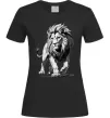 Жіноча футболка Лев ескіз Чорний фото