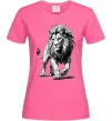 Жіноча футболка Лев ескіз Яскраво-рожевий фото