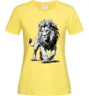 Жіноча футболка Лев ескіз Лимонний фото