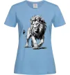 Жіноча футболка Лев ескіз Блакитний фото