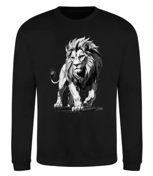 Свитшот Лев ескіз Черный фото