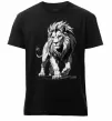 Чоловіча преміум футболка Лев ескіз Чорний фото