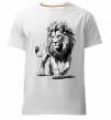 Чоловіча преміум футболка Лев ескіз Білий фото