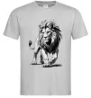 Мужская футболка Лев ескіз Серый фото