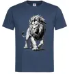 Мужская футболка Лев ескіз Темно-синий фото