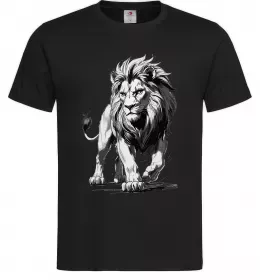 Чоловіча футболка Лев ескіз Чорний фото