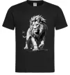 Мужская футболка Лев ескіз Черный фото