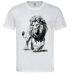 Мужская футболка Лев ескіз Белый фото