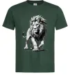 Мужская футболка Лев ескіз Темно-зеленый фото