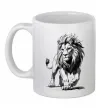 Чашка керамическая Лев ескіз Белый фото