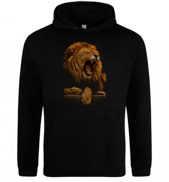 Женская толстовка (худи) Lion roar Черный фото