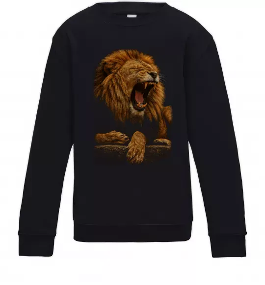 Детский Свитшот Lion roar Черный фото