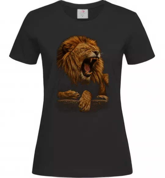 Женская футболка Lion roar Черный фото