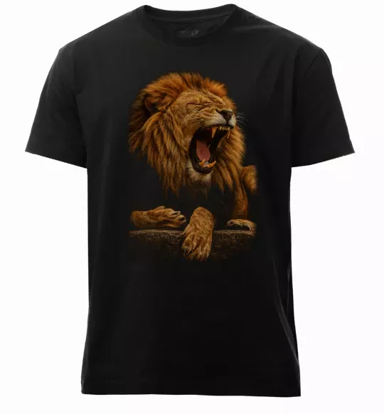Чоловіча преміум футболка Lion roar Чорний фото
