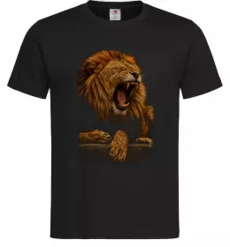 Чоловіча футболка Lion roar Чорний фото